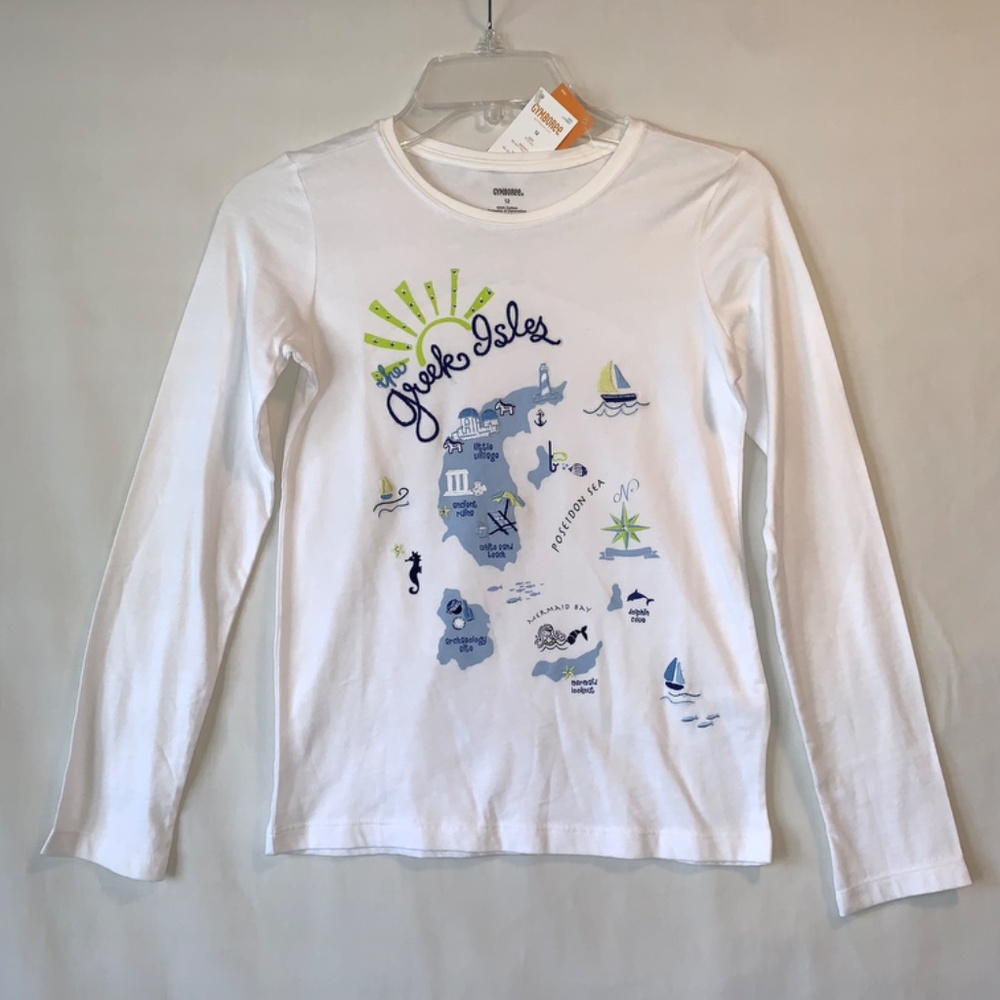 Gymboree Girls The Greek Isles Long Sleeve Top Size 12